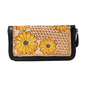 3045 Handcrafted Western Leather Wallet Cowhide Hand Wrist Wallet Card